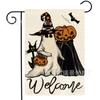 Bandera de jardín de Halloween de gran oferta transfronteriza, serie de calaveras fantasma, decoración de patio al aire libre, bandera de jardín de lino de doble cara