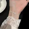 Pulsera de Aliento de Bebé Dulce para Mujer, Pulsera Geométrica Irregular Delicada Plateada en Plata S925, Joyería de Celebridad de Internet Estilo Ins