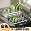 Escurridor de Cocina para Platos Encima del Fregadero Tamaño Pequeño Escurridor de Platos de Una Sola Capa Estante de Almacenamiento para Vajilla de Gabinete Pequeño