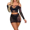 Lencería Sexy para Mujer, Jacquard Hueco, Coqueto y Atractivo, Puro Deseo, Adorno de Pedrería Sexy, Tallas Grandes, Hombros Descubiertos, Conjunto de Malla Puro Deseo