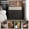 Mesita de noche de madera maciza, Gabinete pequeño simple para el hogar, Gabinete de almacenamiento, Gabinete con estantes, Gabinete de noche para dormitorio de alquiler