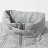 Chaqueta de Plumón para Hombre de Invierno Holgada Casual Color Sólido Diseño a Cuadros Sentido de Diseño Cuello Alto Abrigo Protección contra el Frío Calidez Dobladillo con Cordón