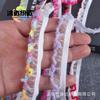 Paquete fino Amoy DIY hecho a mano hilo elástico teñido de color 1.5-2.0CM encaje plisado de champiñón banda elástica de hilo de nieve