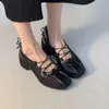 Punta Cuadrada Suela Gruesa Aumentador de Altura Casual Deportivo Bailarinas Mujer 2026 Verano Nuevo Con Cordones Corte Bajo Zapatos Individuales Mary Janes