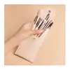 Bolsa creativa de cuero para brochas de maquillaje, estuche de PU para lápices, bolsa de almacenamiento para herramientas de maquillaje, bolsa simple con broche para bolígrafos, bolsa para brochas de cosméticos