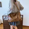 Bolso de hombro de cuero suave de gran capacidad transfronterizo, bolso de mano estilo motocicleta retro, bolso tote casual y elegante