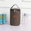 Bolsa Térmica para Lonchera Gruesa de Gran Capacidad Redonda Impermeable Bolso de Hombro Barril Lonchera Bolsa para Lonchera de Papel de Aluminio