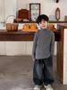 Colección de Invierno para Niños Tongku 2025 Ropa Infantil Versátil de Punto Básico de Huzhou Zhili Suéter para Niños de Cuello Alto Grueso