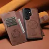 Funda de Teléfono tipo Cartera con Tapa abatible para Samsung S26Ultra con Ranura para Tarjetas y Soporte de Carga Inalámbrica Magnético Dos en Uno, Funda de Cuero