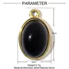 Colgante Geométrico Vintage de Piedra Natural DIY de Acero de Titanio para Mujer Ovalado de Cristal Rosa Acero Inoxidable Joyería Collar Pulsera Colgante