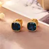 Brincos Quadrados Zircônia Estilo Retrô Francês, Brincos de Moda de Luxo Leve para o Dia a Dia com Temperamento, Brincos de Estilo Minimalista Exquisite de Alta Qualidade