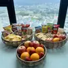 Prato de exibição de lanches e sobremesas trançado Cesta de frutas para o chá Cesta trançada para caçarola Cesta de pão para sala de estar da casa Prato de frutas secas