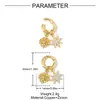 Set de 3 Piezas de Colgantes para Collar de Cobre y Circonita DIY de Flor Abrible y Estrella de Cinco Puntas, Colgantes de Joyería para Collar de Estrella Luna Sol Femenino