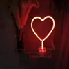 Luz neon decorativa LED com designs de raio, coração, arco-íris, flamingo, base redonda, adequada para sala e quarto como luz noturna