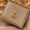 [Acero de titanio] Elegante collar con microincrustaciones, ligero y lujoso, lleno de diamantes de oro real, exquisito collar con microincrustaciones, cadena de clavícula de moda para mujer.