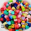 Contas de Botão de Coração de Desenho Animado Bolsa com Contas Pendente Artesanal DIY Pulseira Colar Brincos Acessórios de Joia