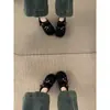 Mules Cerrados para Mujer, Talla Pequeña, Suela Gruesa, Aumentan la Altura, Punta Cerrada, Estilo Birkenstock de Cuero Genuino, Lindo y Original, Aumento Interno de Altura de 8 cm
