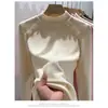 Top casual elegante de otoño e invierno de ajuste slim, capa interior térmica de moda con cuello medio alto, transfronterizo del sudeste asiático