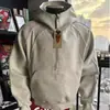 Sudadera con capucha de peso pesado, estilo americano, estructura gruesa, holgada, para hombre, nueva para otoño e invierno, con media cremallera, moderna y versátil.