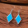 Pendientes de Colgante Geométricos de Moda Sencillos de Venta Caliente Transfronterizos, Pendientes Versátiles de Rombo Rectangular Coloridos de Nicho Único para Mujeres