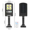 Iluminação Solar para Jardim Externo com Controle Remoto Cob Sensor de Presença Humana Luz de Parede LED Solar Integrada Poste de Luz