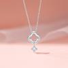Collar de trébol de cuatro hojas con temperamento femenino, lleno de diamantes, hojas de la suerte, cadena de clavícula de acero inoxidable, ligero, de lujo, estilo pequeño, multiusos.