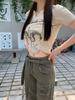 Camiseta Irregular de Manga Corta para Mujer Verano 2026 Diseño Irregular Puro Deseo Chica Caliente Top Corto Estudiante