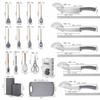 Juego de utensilios de cocina simples de silicona de 19 piezas utensilio de cocina de silicona mango de madera espátula cuchara juego de cuchillos de cocina de acero inoxidable