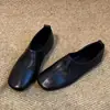 Mocasines de piel de oveja, un estilo simple y cómodo, perfectos para mujer, con punta cuadrada y diseño sin cordones, versátiles y a la moda