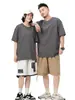 Camiseta de algodón peinado pesado de 260g manga corta para hombre holgada interior color liso camiseta básica cuello redondo marca de moda venta al por mayor
