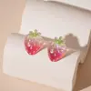 Pendientes de Resina de Fresa, Cereza y Uva Dulces de Verano, Lindos y Femeninos, Pendientes Frescos y Versátiles