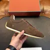 Tênis casuais de cano baixo combinados de camurça e couro genuíno para homens, sapatos esportivos versáteis de sola grossa transfronteiriços LP para o trajeto diário