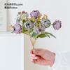 Bouquet de 5 ramos com borda grelhada vintage peônia hortênsia cabo pequeno flor artificial flor artificial flor de seda atacado flor decorativa para sala de estar arranjo de flores