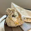 Bolso de Mano Plegado de Alta Gama para Mujer, Nuevo Bolso de Hombro de Cuadros para Viaje Verano 2025, Bolso Cruzado Grande de Estilo Fresco
