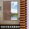 Ventana Corrediza Plegable sin Taladro Cortinas a Prueba de Viento Cortina Baño Cocina Persiana Enrollable Integrada Autoinstalable Ventana Panal de Abeja