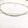 Collar transfronterizo nuevo de 4 mm con cuentas de turmalina de color, joyería femenina con temperamento de aguamarina, cadena de clavícula, venta al por mayor