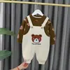 Traje de Primavera 2025 para Niños Conjunto de Peto de Oso para Niños Pequeños Traje de Primavera de Manga Larga Unitalla Venta al por Mayor