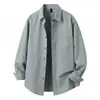 Camisa de manga longa de algodão puro de alta qualidade para homens, corte solto, marca da moda, versátil, nova jaqueta camisa básica lisa casual para primavera/outono