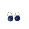 Brincos de Fivela de Prata Esterlina S925 Lápis Lazúli Natural Moda de Alto Padrão Azuis Ornamentos de Orelha Ganchos de Orelha