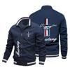 Jaqueta de motociclista com estampa de logotipo europeu e americano de outono transfronteiriça jaqueta de cardigan de rua para homens jaqueta de vestuário com zíper