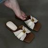 Sandalias Francesas Versátiles de Diseño de Nicho, Pantuflas Exteriores Femeninas de Tacón Bajo