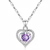 Pingente Diamante Coração de Amor Estilo Coreano Romântico Cortesia Doce Confissão Conjunto de Pingentes Zircônia Coração Colar Clavícula