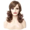 WW2-01 Peruca para Cabeça com Tom de Pele Europeu, Parte do Meio, Cabelo Curto Cacheado, Peruca Curta Natural e Volumosa para Mulheres