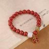 Yilu Silver S925 Sterling Silver Banhado a Ouro Hotan Branco Jade Novo Estilo Chinês Maré Nacional Yuanbao Fu Marca Retro Pulseira