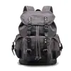 Bolsa de lona encerada de grande capacidade para atividades ao ar livre transfronteiriça, Mochila de caminhada em couro Crazy Horse, Mochila de lona impermeável vintage