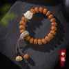 Pulsera de Semillas de Bodhi Vajra Pequeño Color Explosivo Rey Árbol para Mujeres, Cuentas de Oración Budistas, Semilla de Nogal Natural para Hombres, Pulsera Ensartada a Mano