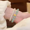 Nuevo Pulsera de Piedra Natural Geométrica Estilo Chino con Cuentas, Lujo Ligero y Sensación de Alta Gama, Accesorio de Mano de Moda y Único con Sentido de Diseño, Estilo de Nicho