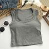 Nuevo Chaleco en I de Otoño Temprano con Cuello Grande, Copa Fija con Almohadilla en el Pecho, Envolvente Adelgazante para el Pecho, Clavícula Sexy, Ropa Interior de Algodón Puro
