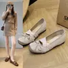 Zapatos de tacón interior estilo coreano con lazo, boca poco profunda, para mujer, nuevos 2026, bailarinas de satén, zapatos para ir al trabajo, Mary Janes