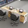 Mesas de Trabalho Lado a Lado, Configurações Individuais, para 2 Pessoas, para 3 Pessoas, para Múltiplas Pessoas, em Linha Única, Arranjo Horizontal, Estações de Trabalho de Computador Divididas com Telas